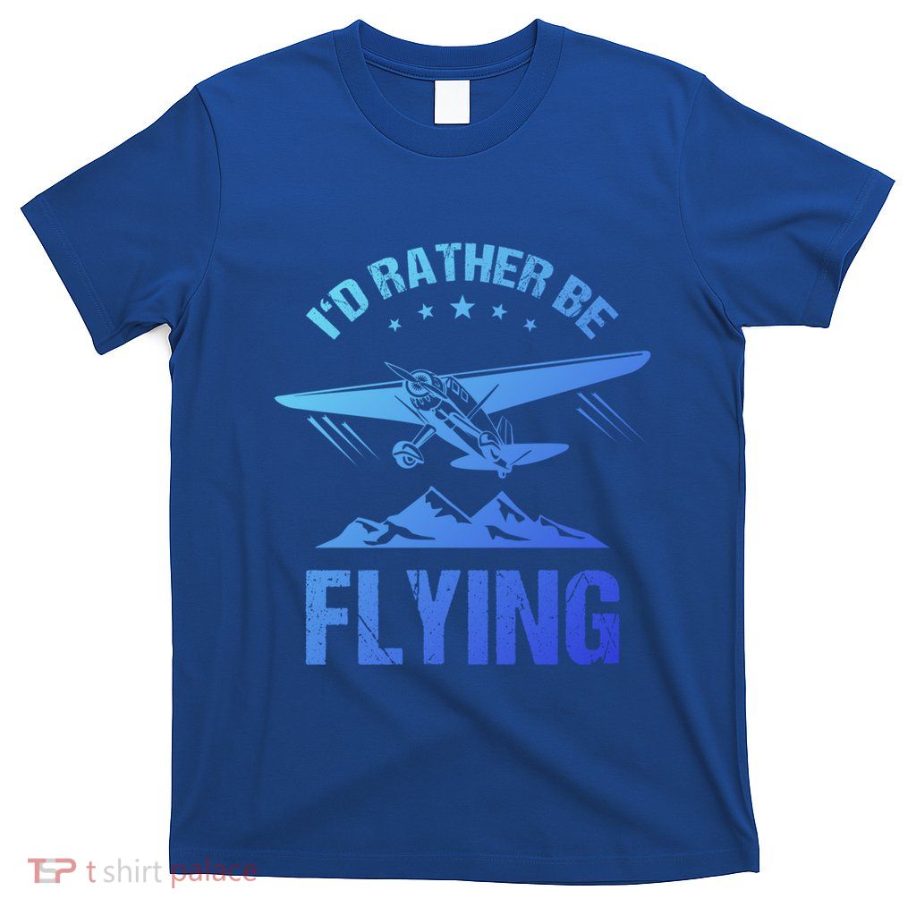 Retro Pilot Aviation ID Rather Be Flying Plane Gift Pilot Gift T-Shirt
