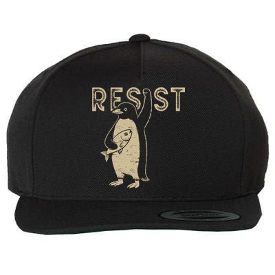 Resist Penguins Activism Graphic We Stand With Penguins  Wool Snapback Cap