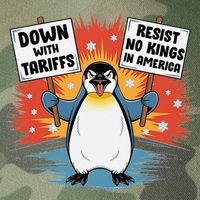 Resist Penguins Activism Funny Penguins Protest Tariffs Legacy Tie Dye Trucker Hat