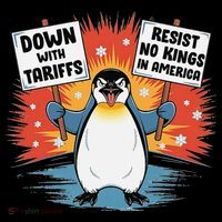 Resist Penguins Activism Funny Penguins Protest Tariffs 7-Panel Snapback Hat