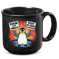 Resist Penguins Activism Funny Penguins Protest Tariffs 15oz Campfire Ceramic Mug