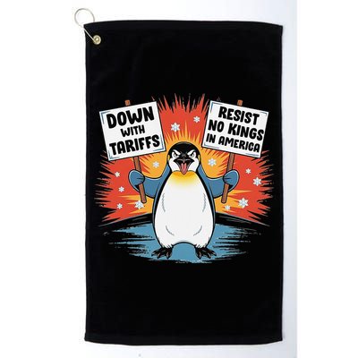 Resist Penguins Activism Funny Penguins Protest Tariffs Golf Towel