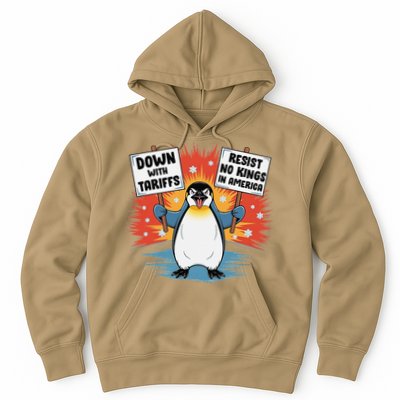 Resist Penguins Activism Funny Penguins Protest Tariffs Hoodie