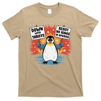 Resist Penguins Activism Funny Penguins Protest Tariffs T-Shirt