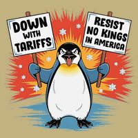 Resist Penguins Activism Funny Penguins Protest Tariffs T-Shirt