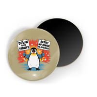 Resist Penguins Activism Funny Penguins Protest Tariffs Magnet