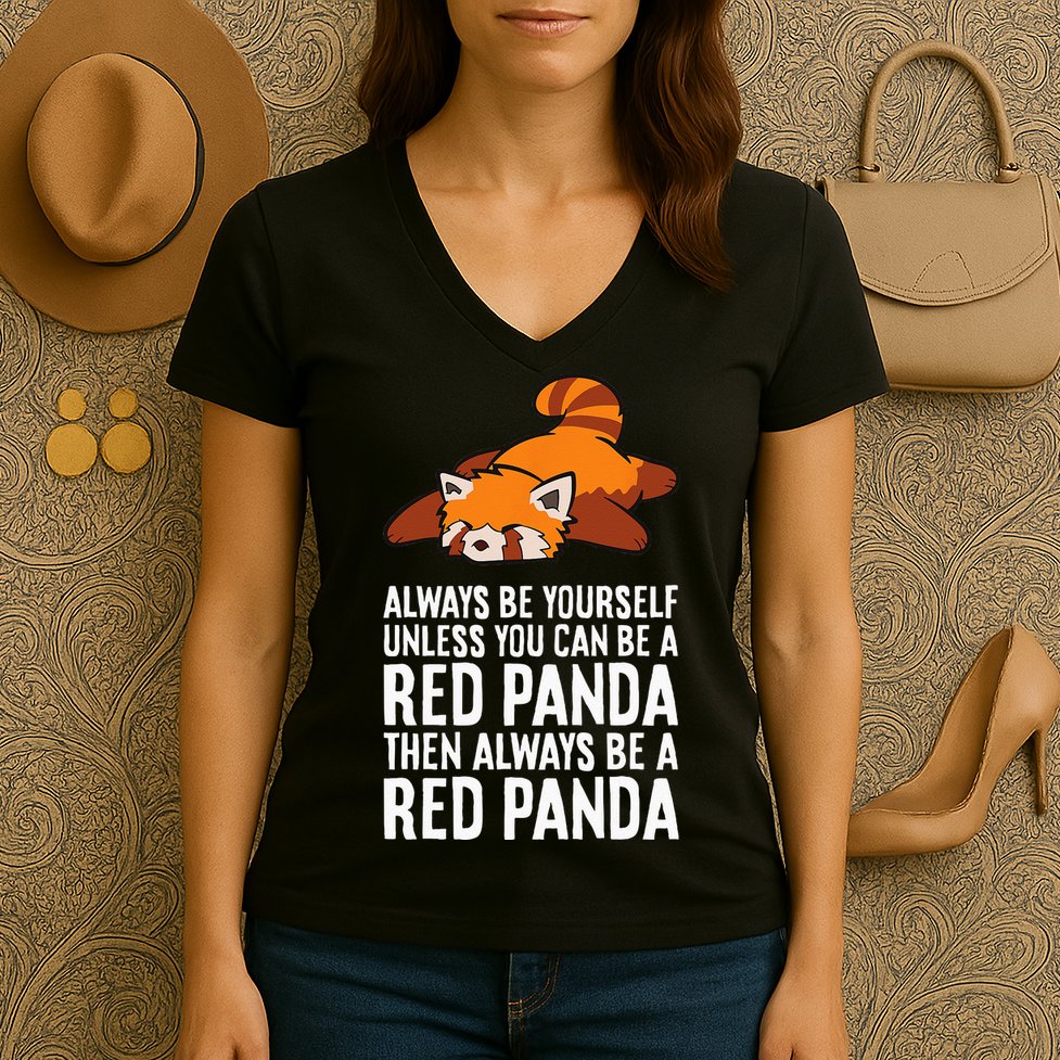 Red Panda Always Be Yourself Unless You Can Be A Red Panda Women's V-Neck T-Shirt