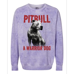 Realistic Pitbull A Warrior Dog Colorblast Crewneck Sweatshirt