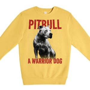 Realistic Pitbull A Warrior Dog Premium Crewneck Sweatshirt