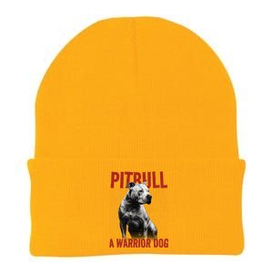 Realistic Pitbull A Warrior Dog Knit Cap Winter Beanie