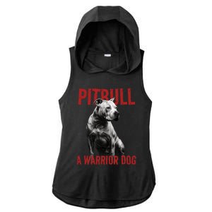 Realistic Pitbull A Warrior Dog Ladies PosiCharge Tri-Blend Wicking Draft Hoodie Tank