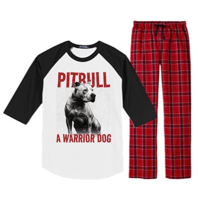 Realistic Pitbull A Warrior Dog Raglan Sleeve Pajama Set