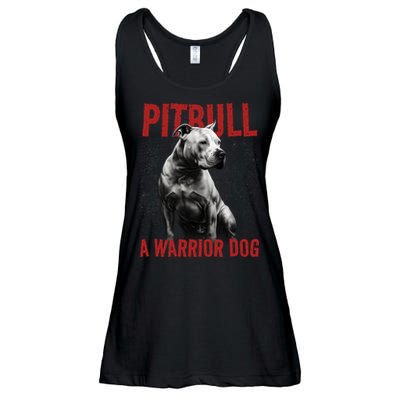 Realistic Pitbull A Warrior Dog Ladies Essential Flowy Tank