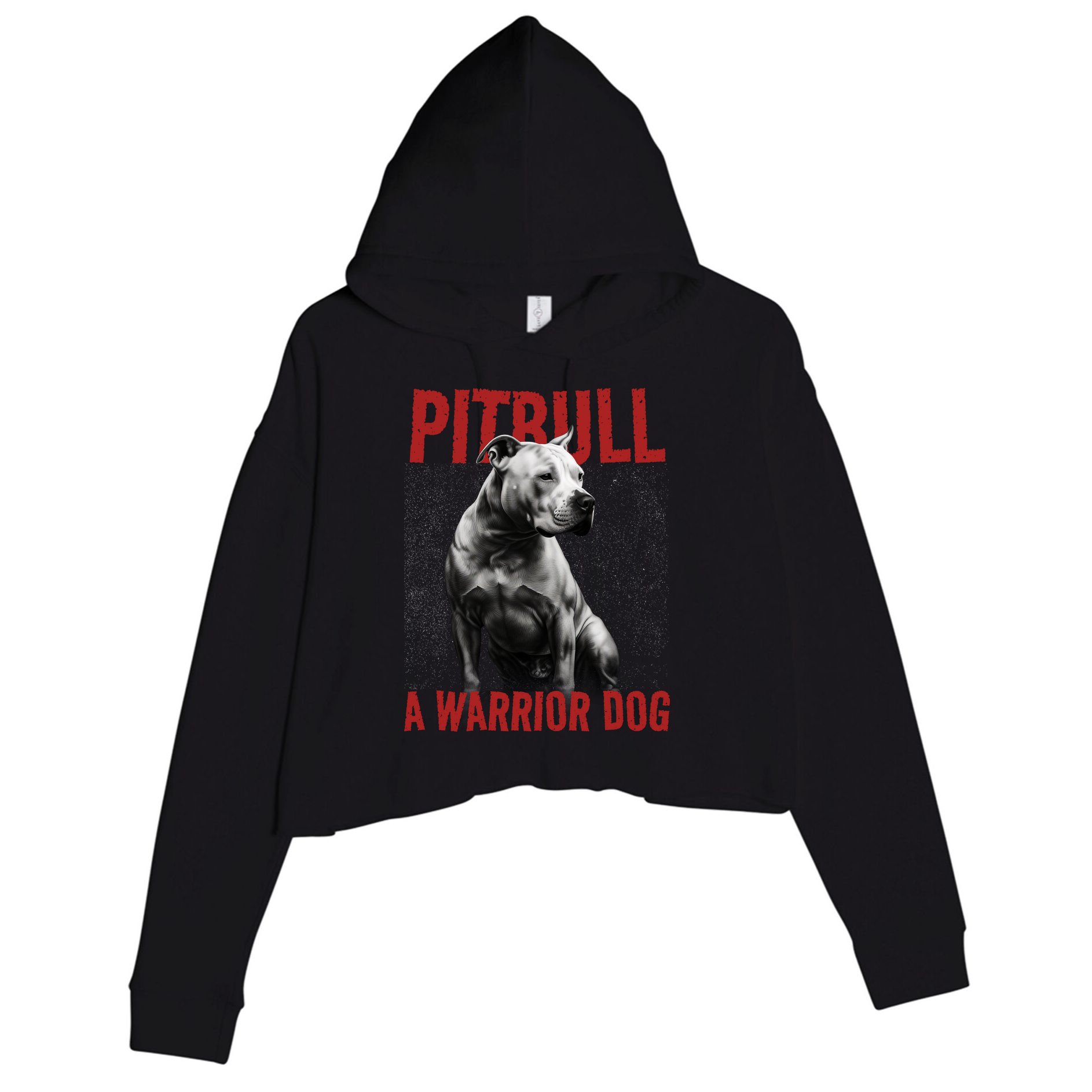 Realistic Pitbull A Warrior Dog Crop Fleece Hoodie