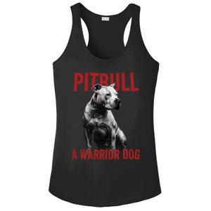 Realistic Pitbull A Warrior Dog Ladies PosiCharge Competitor Racerback Tank