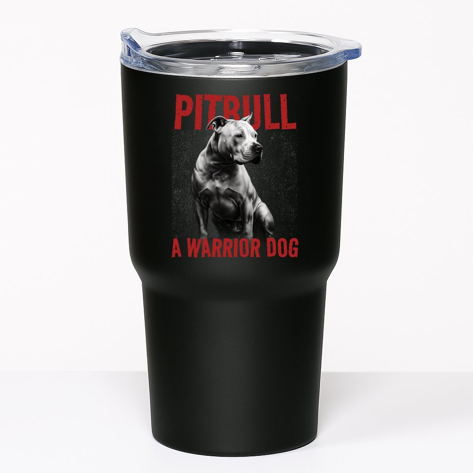 Realistic Pitbull A Warrior Dog Tumbler