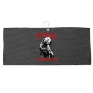 Realistic Pitbull A Warrior Dog Large Microfiber Waffle Golf Towel