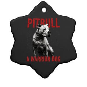 Realistic Pitbull A Warrior Dog Ceramic Star Ornament