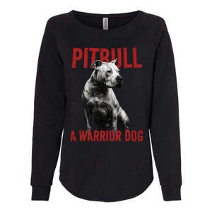 Realistic Pitbull A Warrior Dog Womens California Wash Sweatshirt