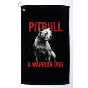 Realistic Pitbull A Warrior Dog Platinum Collection Golf Towel