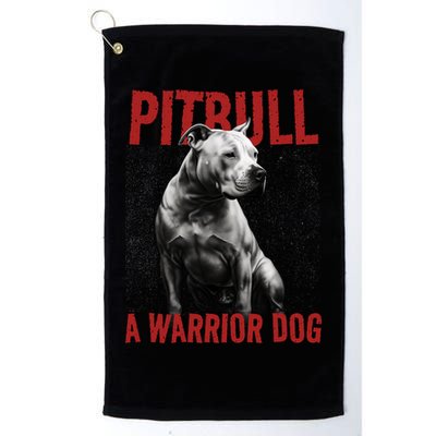 Realistic Pitbull A Warrior Dog Golf Towel