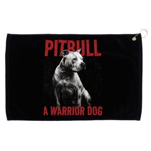 Realistic Pitbull A Warrior Dog Grommeted Golf Towel