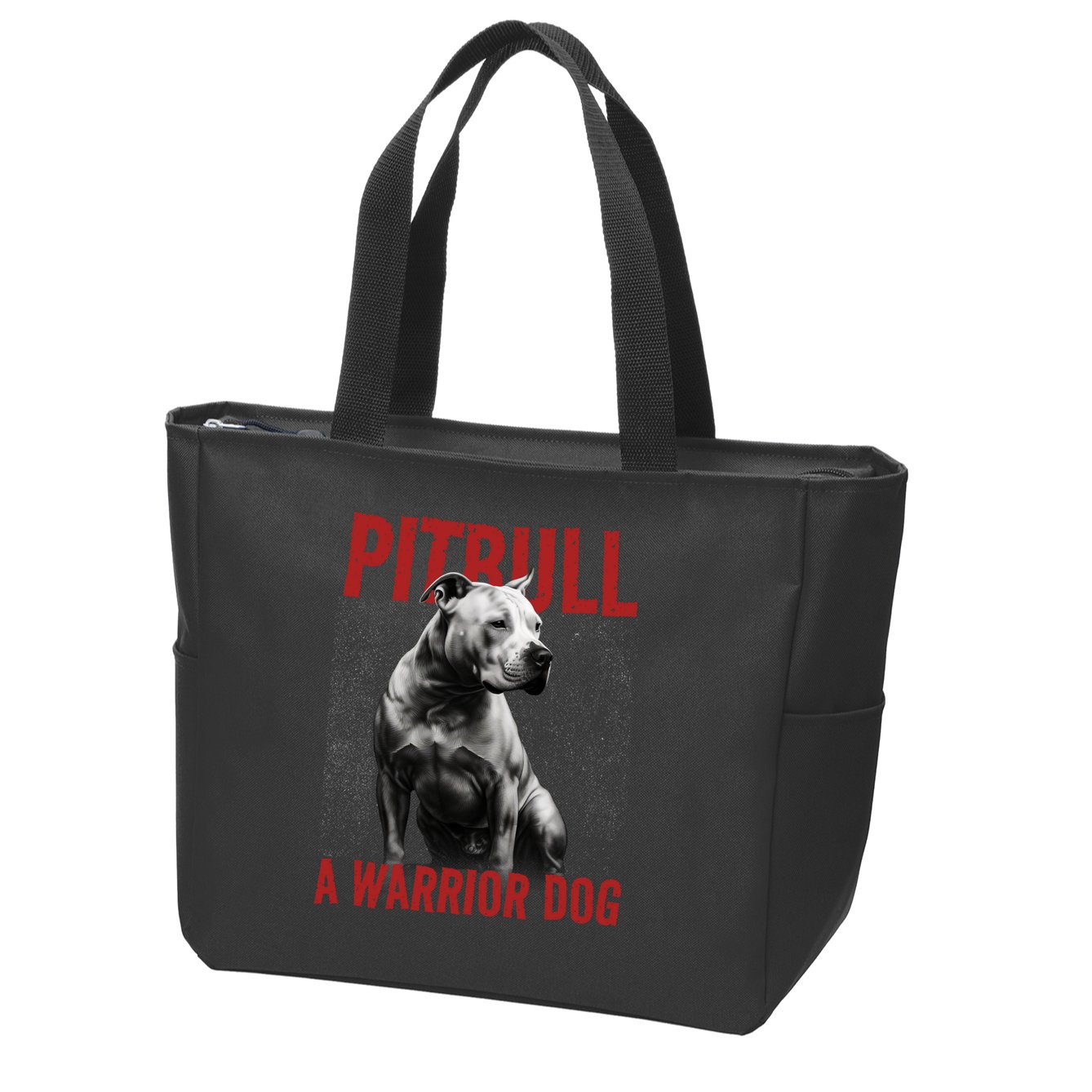 Realistic Pitbull A Warrior Dog Zip Tote Bag