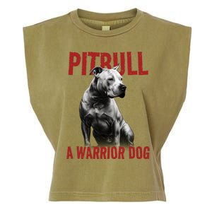 Realistic Pitbull A Warrior Dog Garment-Dyed Women's Muscle Tee