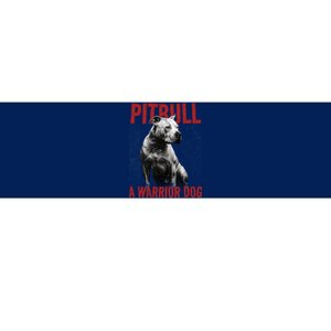 Realistic Pitbull A Warrior Dog Bumper Sticker