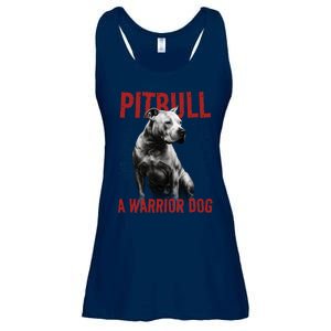 Realistic Pitbull A Warrior Dog Ladies Essential Flowy Tank