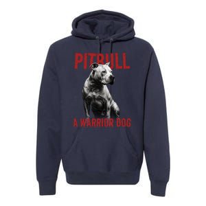 Realistic Pitbull A Warrior Dog Premium Hoodie