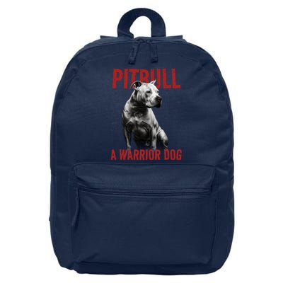 Realistic Pitbull A Warrior Dog 16 in Basic Backpack