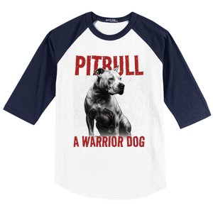 Realistic Pitbull A Warrior Dog Baseball Sleeve Shirt