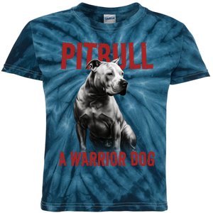 Realistic Pitbull A Warrior Dog Kids Tie-Dye T-Shirt