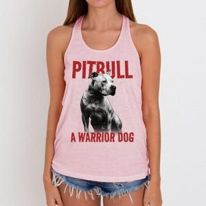 Realistic Pitbull A Warrior Dog Women's Knotted Racerback Tank