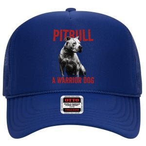 Realistic Pitbull A Warrior Dog High Crown Mesh Back Trucker Hat