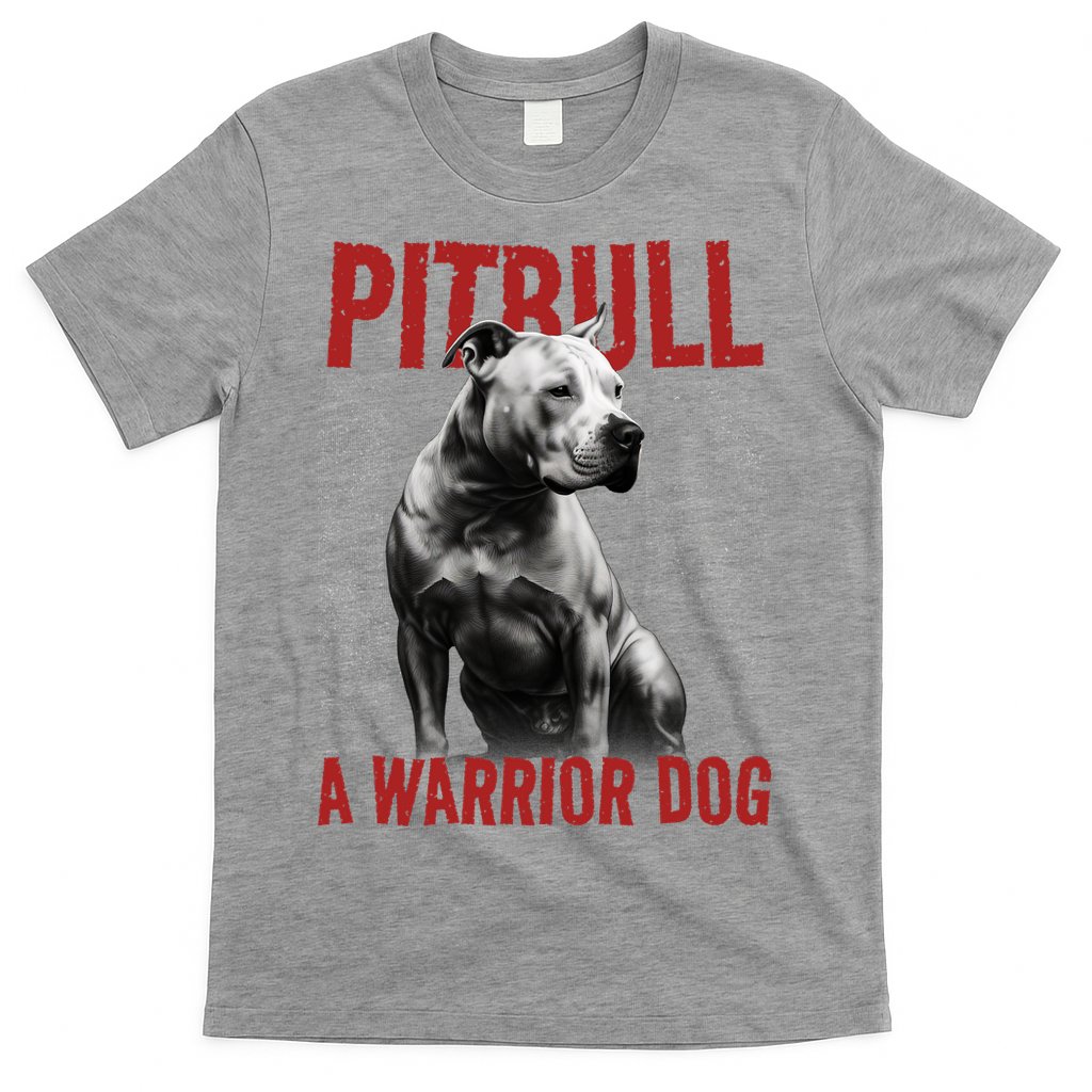 Realistic Pitbull A Warrior Dog T-Shirt