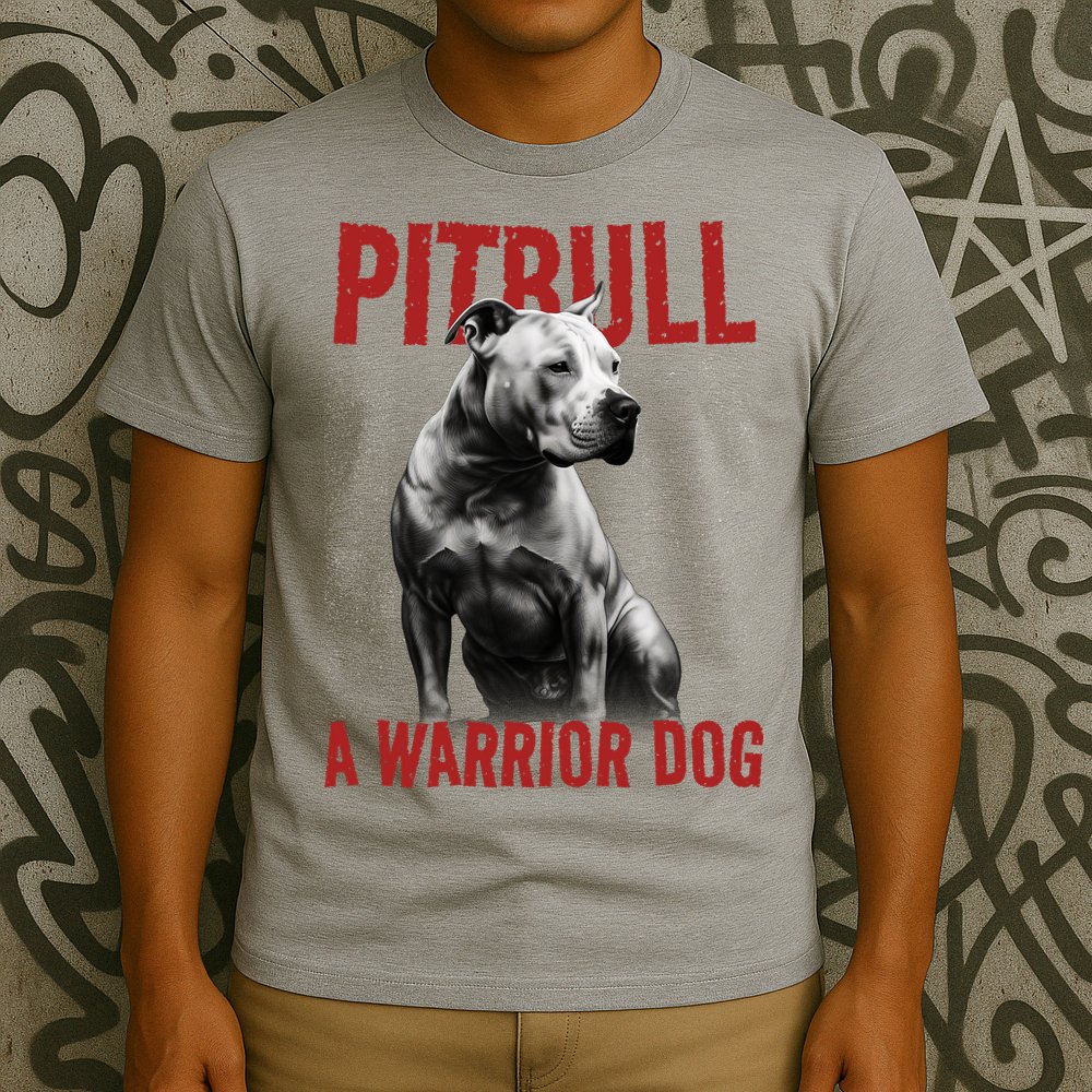 Realistic Pitbull A Warrior Dog T-Shirt