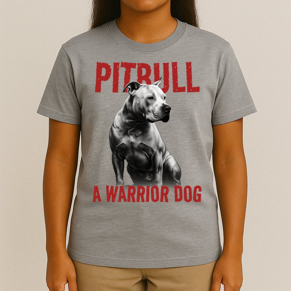 Realistic Pitbull A Warrior Dog T-Shirt