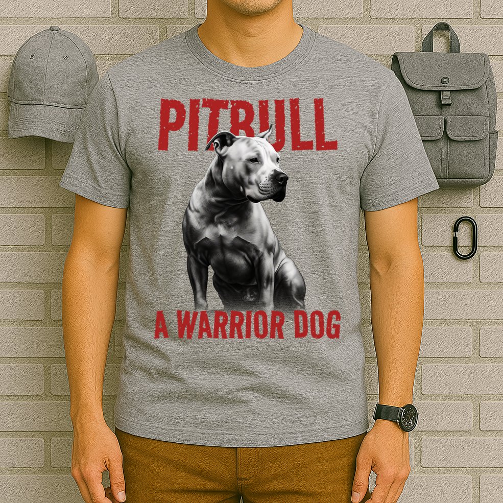 Realistic Pitbull A Warrior Dog T-Shirt