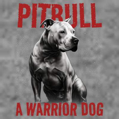 Realistic Pitbull A Warrior Dog T-Shirt