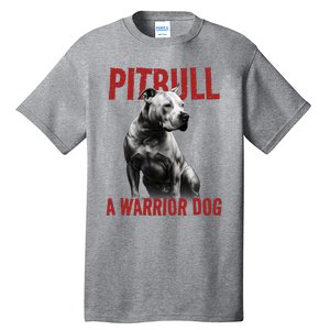 Realistic Pitbull A Warrior Dog Tall T-Shirt