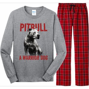 Realistic Pitbull A Warrior Dog Long Sleeve Pajama Set