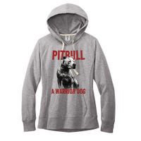 Realistic Pitbull A Warrior Dog Women's Fleece Hoodie