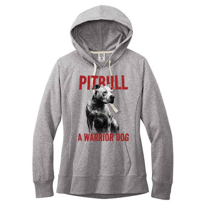 Realistic Pitbull A Warrior Dog Women's Fleece Hoodie