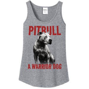 Realistic Pitbull A Warrior Dog Ladies Essential Tank