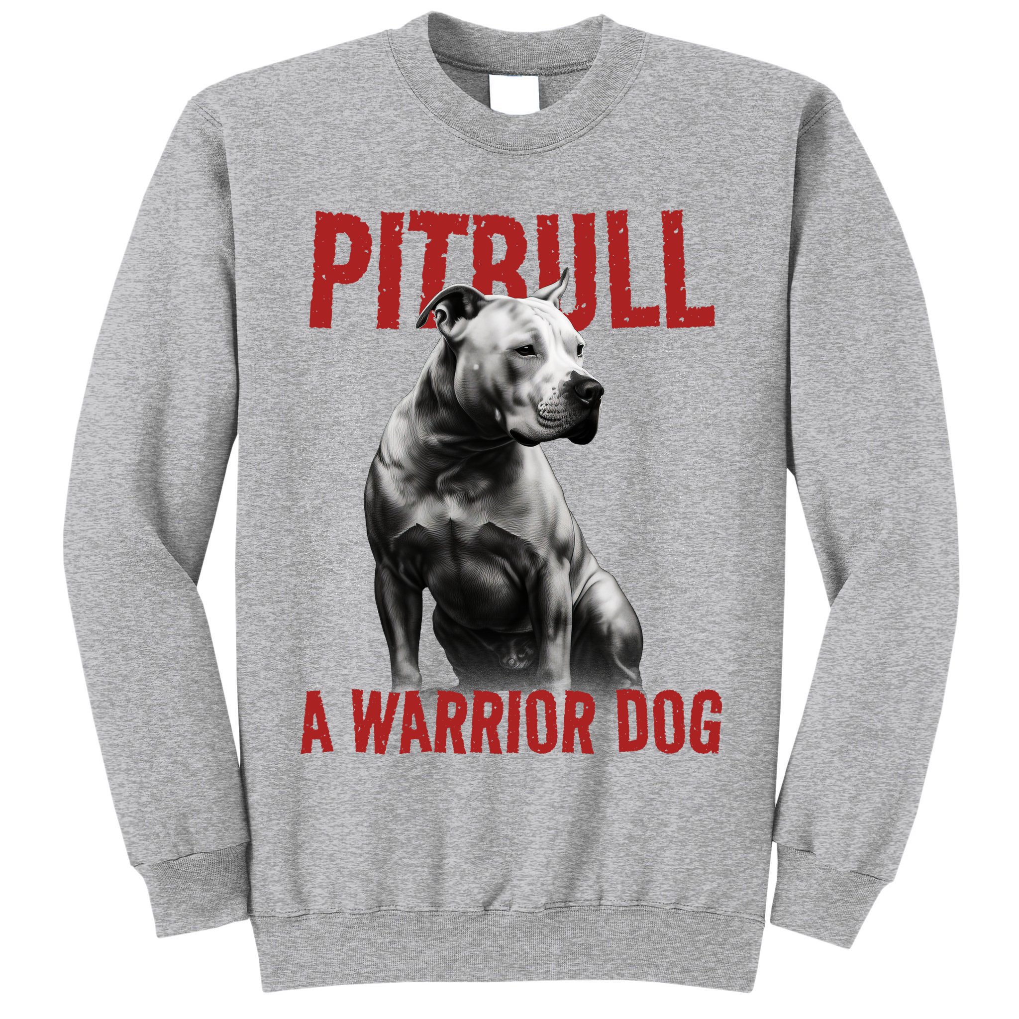 Realistic Pitbull A Warrior Dog Tall Sweatshirt