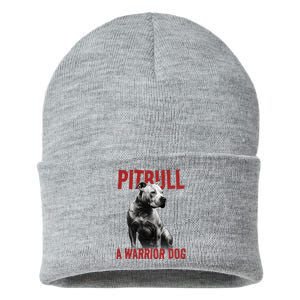 Realistic Pitbull A Warrior Dog Sustainable Knit Beanie