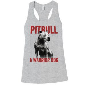 Realistic Pitbull A Warrior Dog Women's Racerback Tank