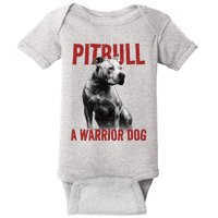 Realistic Pitbull A Warrior Dog Baby Bodysuit